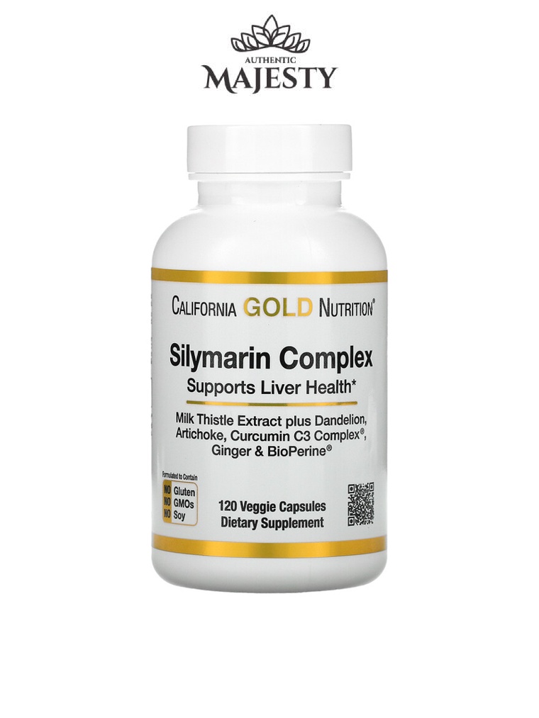 California Gold Nutrition complexe de silymarine extrait de chardon-Marie plus pissenlit artichaut complexe de curcumine C3® gingembre et BioPerine® - 120 gélules végétales -