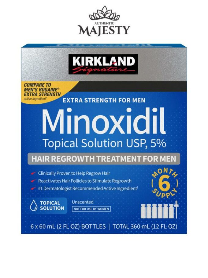 Kirkland Minoxidil pour Hommes 5% Repousse des Cheveux - 6*60 ml -