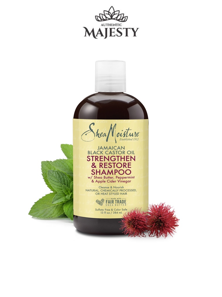 SheaMoisture 1 Jamaican Black Castor Oil Renforce Et Restaure Shampooing Pour Cheveux Abîmés - 384ml -