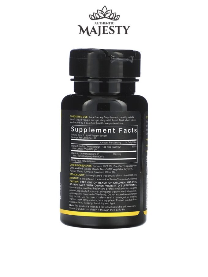 Sports Research D3 + K2 à base de plantes - 60 & 160 gélules végétales -