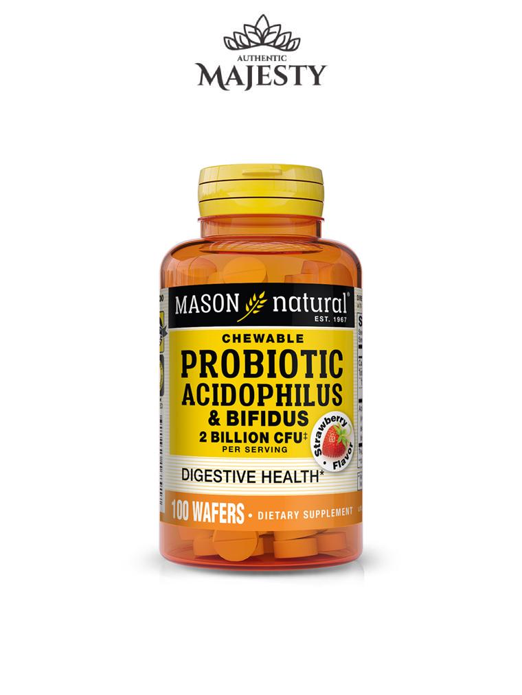 Mason Natural Probiotic Acidophilus Gout Fraise - 100 Gaufrettes -
