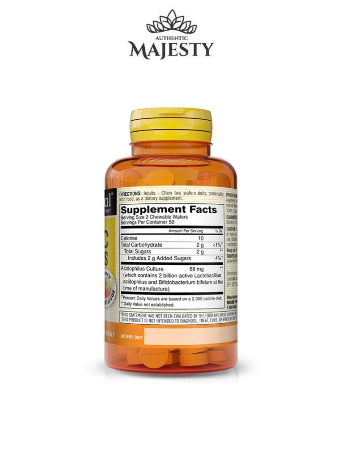 Mason Natural Probiotic Acidophilus Gout Fraise - 100 Gaufrettes -