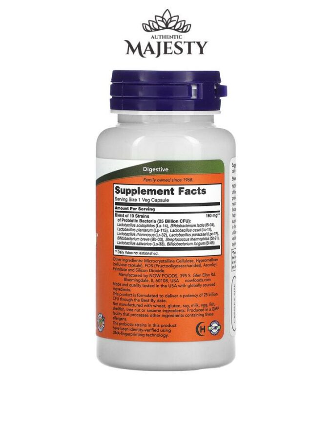 Now Foods Probiotic-10 25 milliards - 50 & 100 Vegcaps -