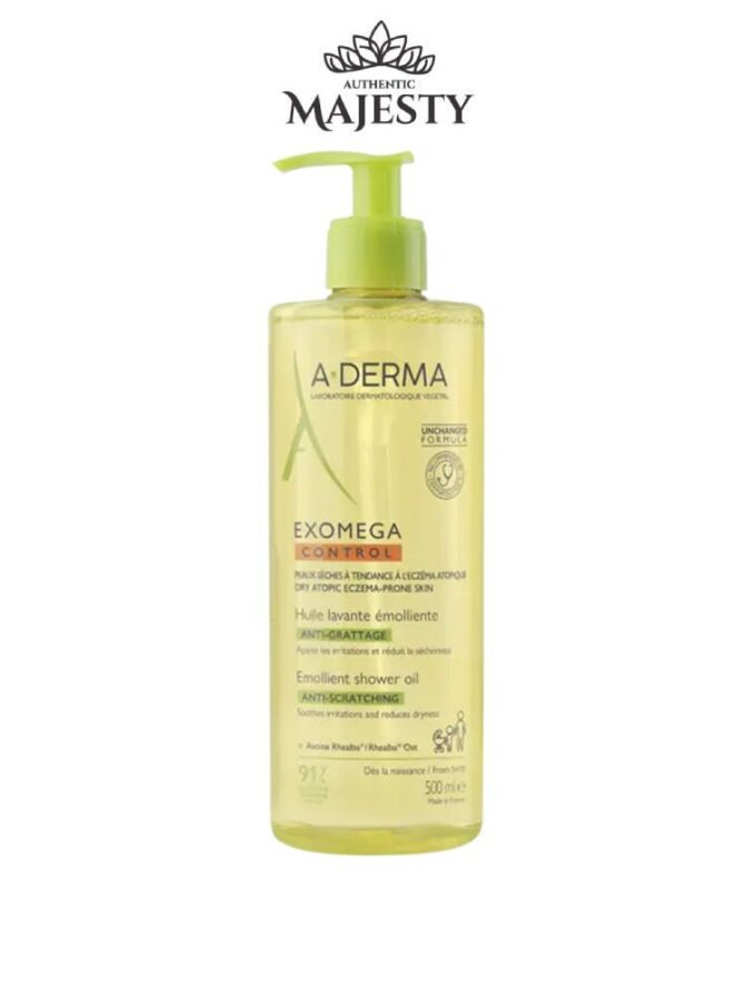 A-Derma Exomega Control Huile Lavante Émolliente Anti-grattage – 200 & 500 ml -